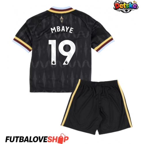 Dres Aston Villa Ibrahim Mbaye #19 Preč pre deti 2026-27 Krátky Rukáv (+ trenírky)